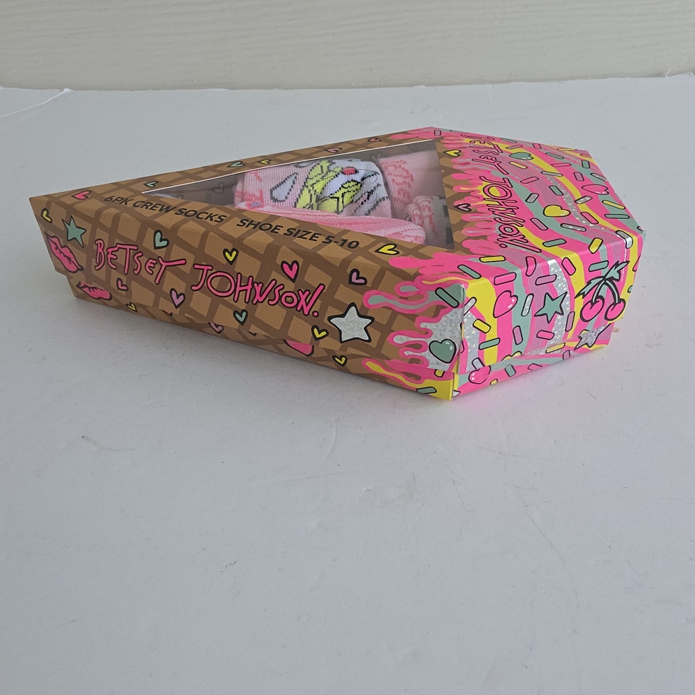 Betsey Johnson Pink Crew Socks - Picture 4 of 4